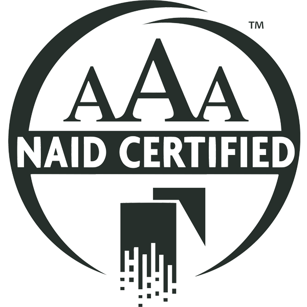 MCPC's NAID AAA Certified badge indicating secure data destruction and compliance with the highest industry standards.