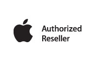 A linked image of the Apple Authorized Reseller logo leading to the Apple website