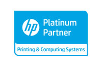 A linked image of the HP Platinum Partner logo leading to the HP website